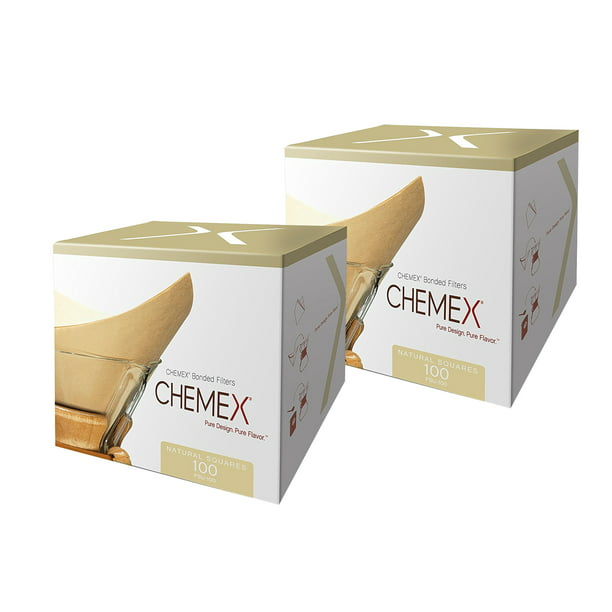 Chemex FSU-100 Natural Bonded Pre-folded Square Coffee Filters 100 Count